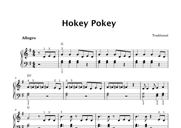 Hokey Pokey (folk song) - piano (arr. Piano eTutor app)