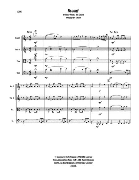 Beggin' (arr. Tim Olt)
