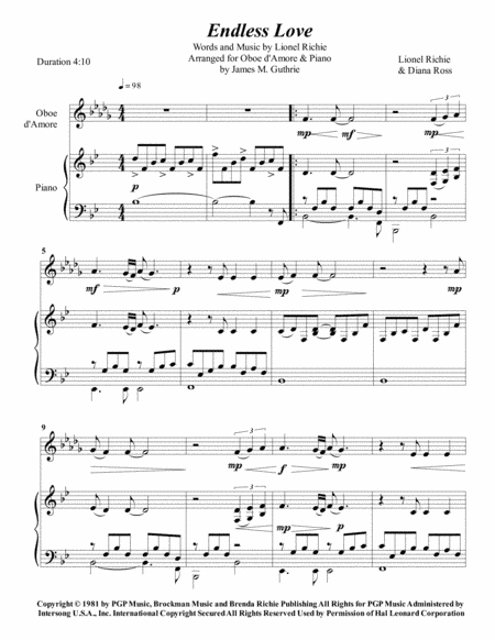 Endless Love (arr. James M. Guthrie, ASCAP)