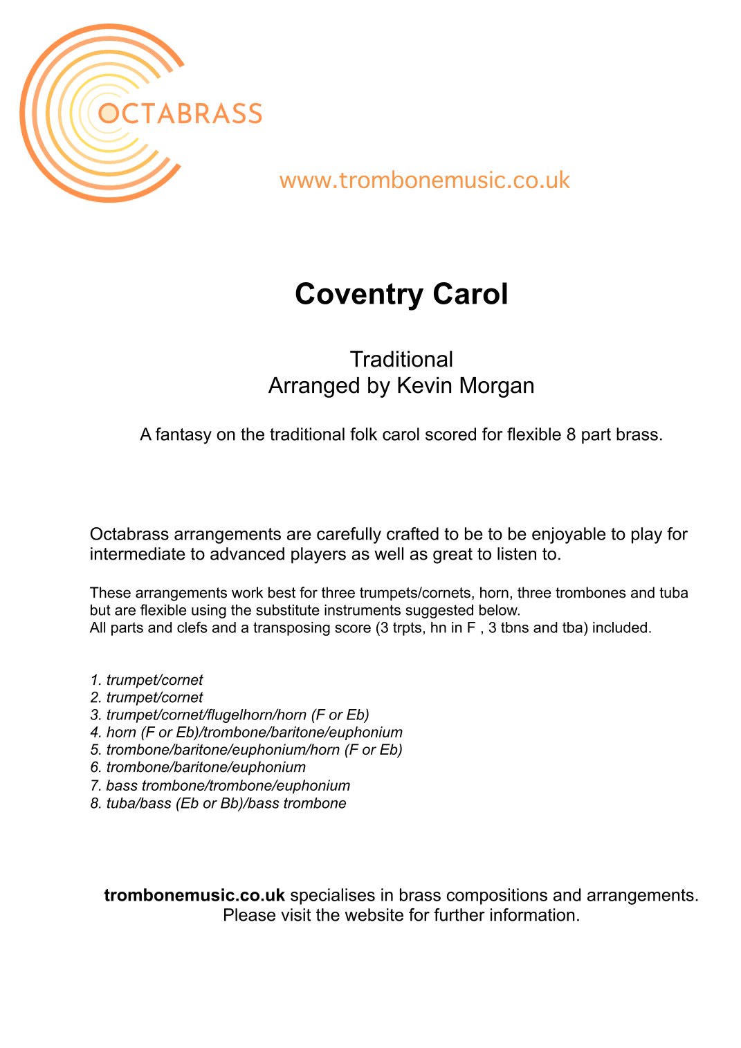 Coventry Carol (arr. Kevin Morgan)