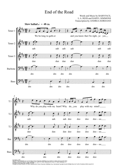 End Of The Road  from the Paramount Motion Picture BOOMERANG (arr. Andrea Sordano)