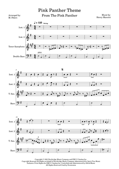 The Pink Panther (arr. M. Peters)