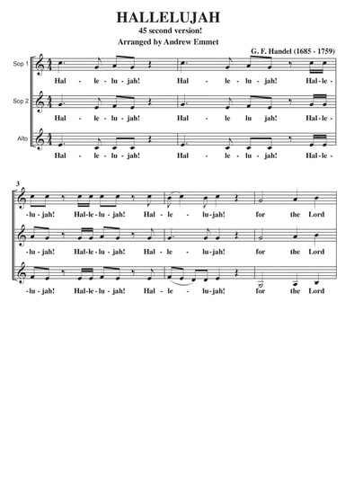 Hallelujah Chorus 45 seconds! A Cappella SSA (arr. Andrew Emmet)