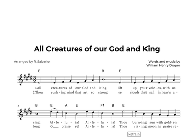 All Creatures of our God and King (Key of E Major) (arr. R. Salvario)