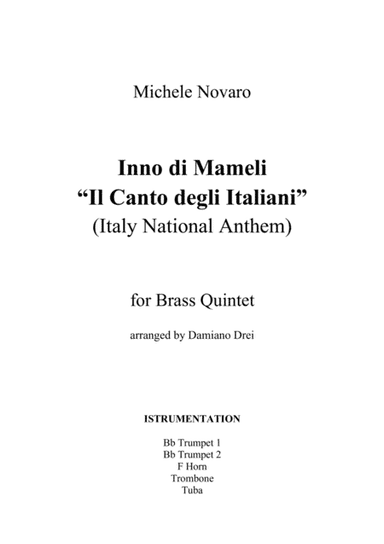 Inno di Mameli (Il Canto degli Italiani, Italy National Anthem) for Brass Quintet (arr. Damiano Drei)
