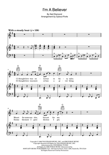 I'm A Believer (arr. Sybout Porte)