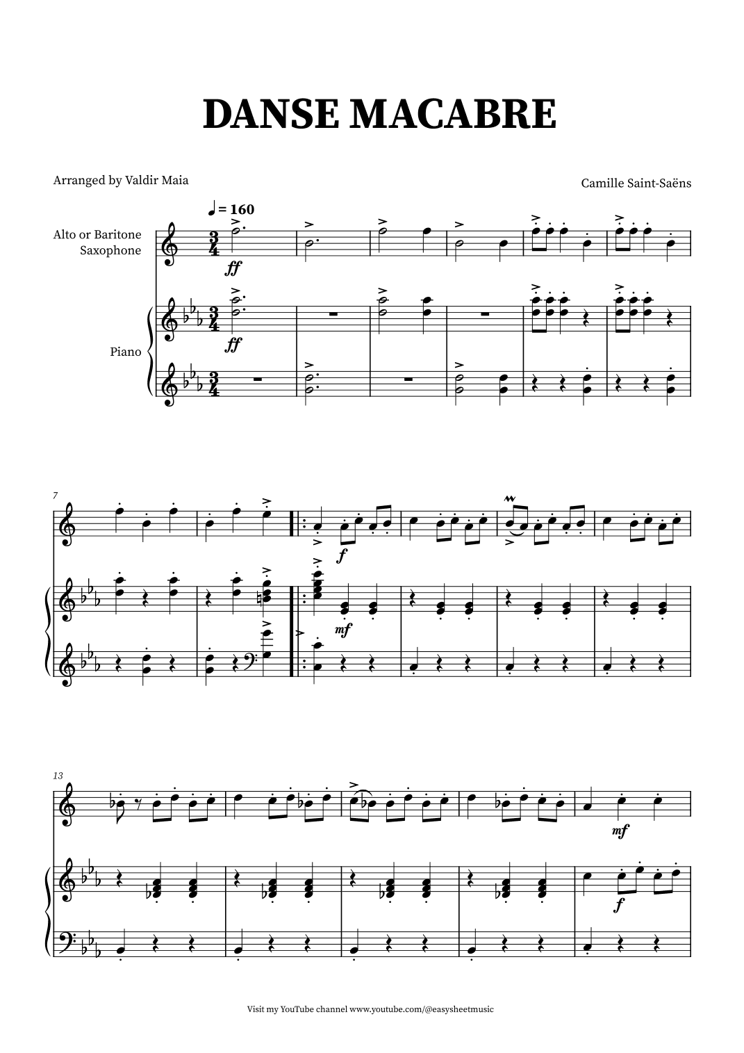 Danse Macabre - Baritone Sax and Piano (arr. Valdir Maia)