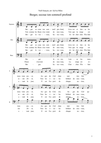 Berger secoue ton sommeil profond (arr. Sylvia Miles)