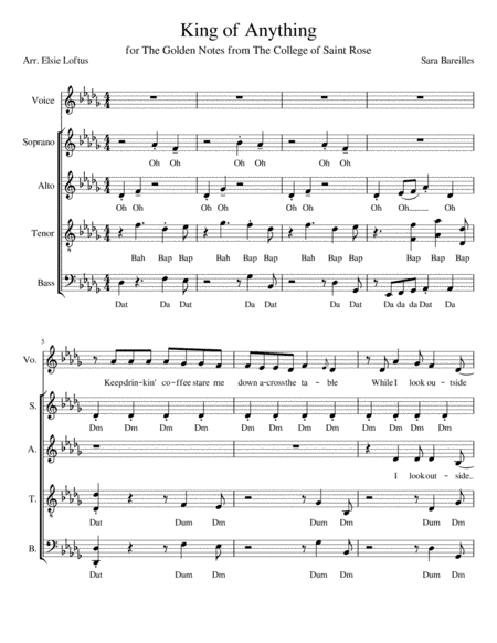King Of Anything (arr. Elsie Loftus)
