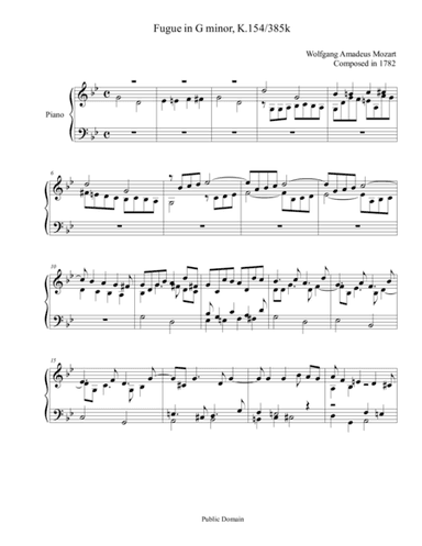 Fugue in G minor K. 154/385k (arr. Arturo Albanosa)