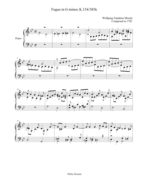 Fugue in G minor K. 154/385k (arr. Arturo Albanosa)