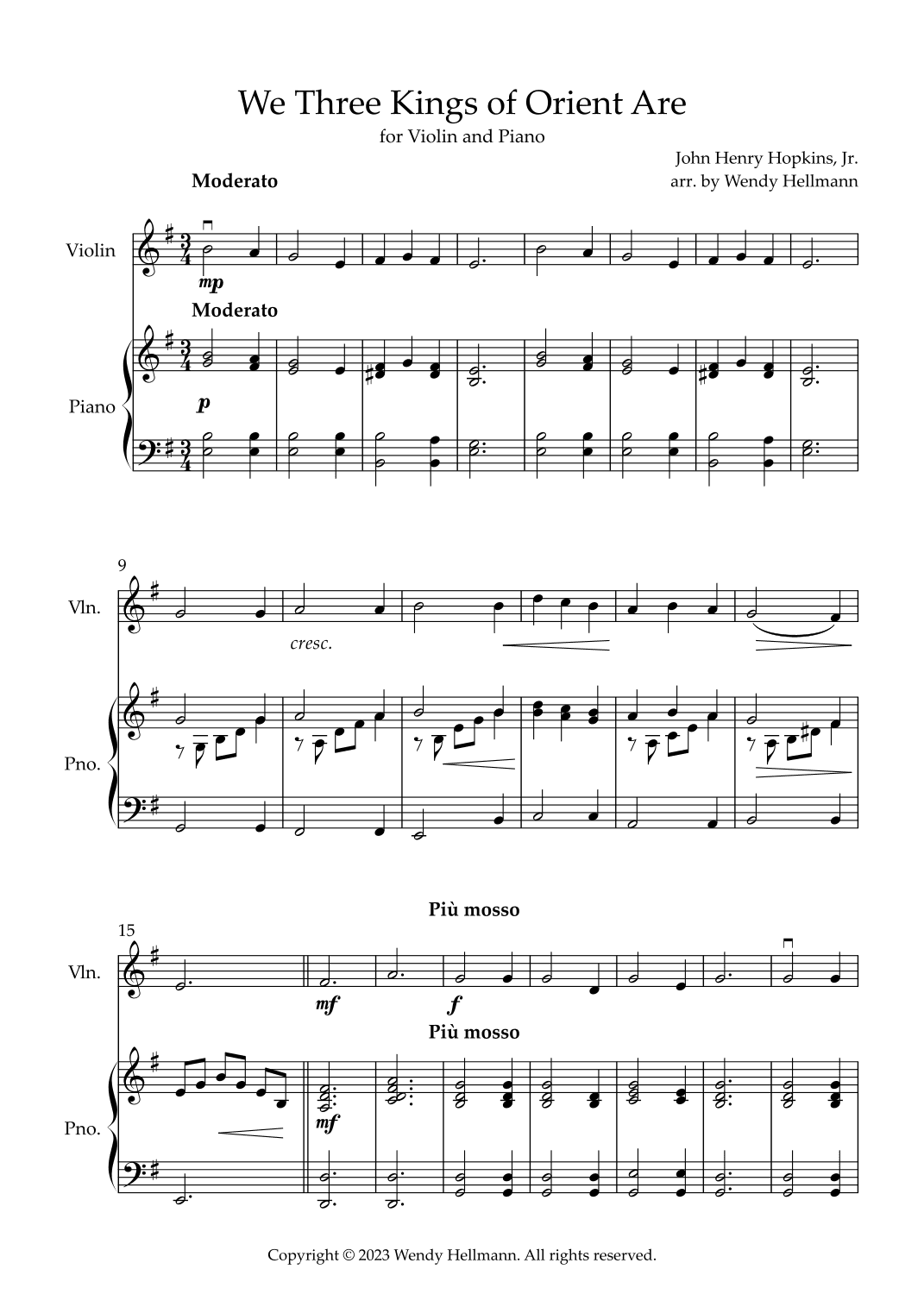 We Three Kings of Orient Are (arr. Wendy Hellmann)