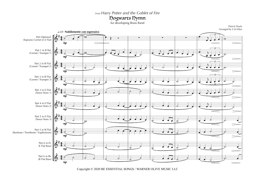 Harry Potter And The Goblet Of Fire (arr. S M Allen)