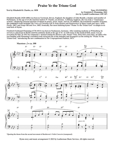 Praise Ye the Triune God (arr. Lyndell Leatherman)