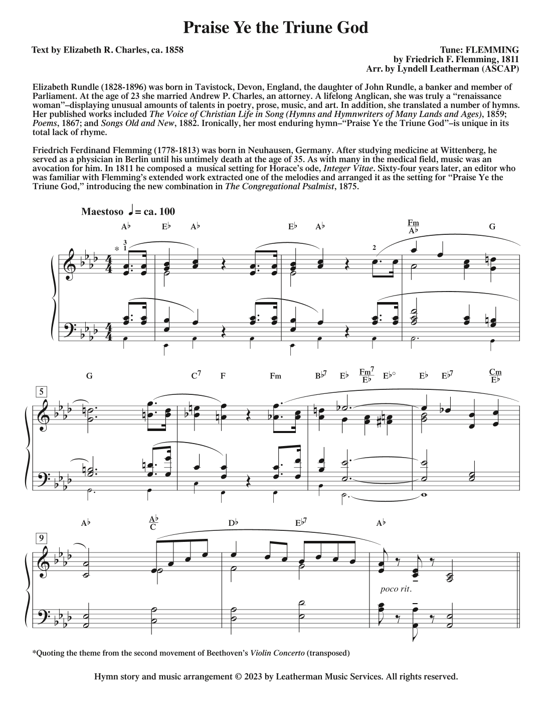 Praise Ye the Triune God (arr. Lyndell Leatherman)