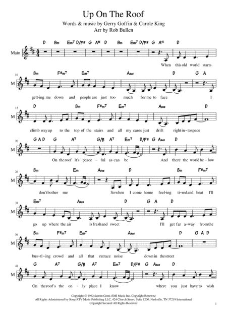 Up On The Roof (arr. Rob Bullen)