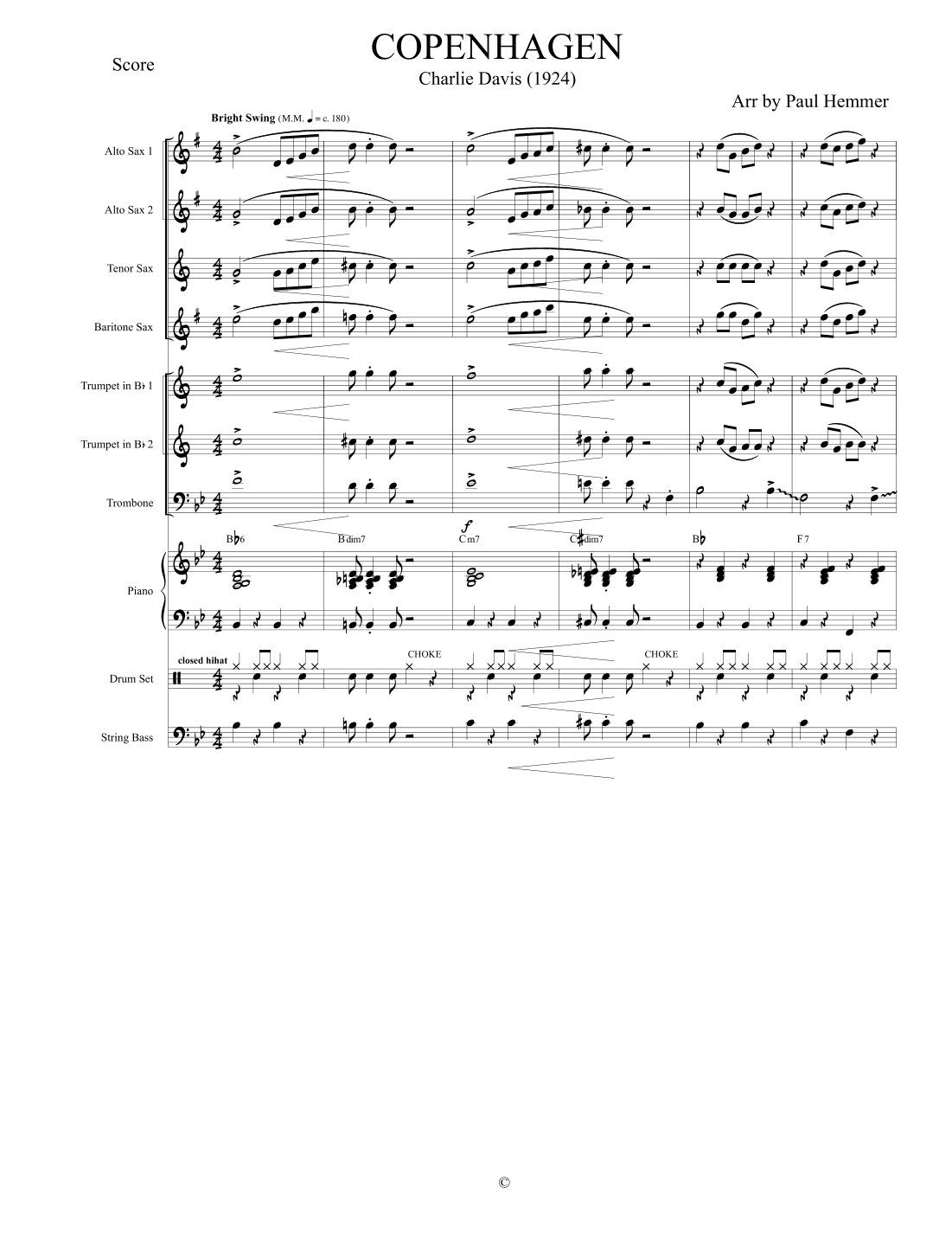 Copenhagen (arr. Paul Hemmer)