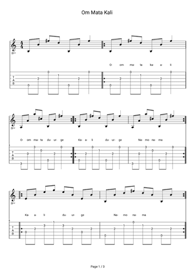 Om Mata Kali (arr. Robin)
