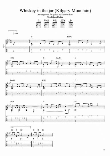 Whiskey in the jar ( Kilgary Mountain) (arr. Damien Roy)
