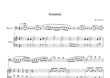 Sonatina (In C Major) - Muzio Clementi (Bassoon + Piano) (arr. Digital Book Music)