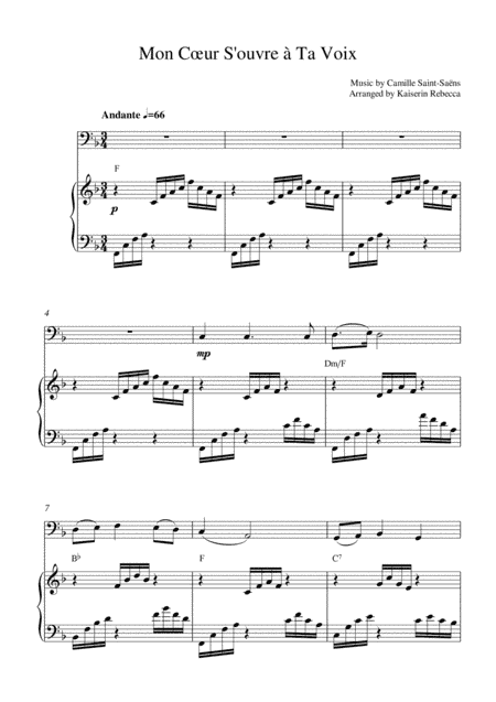 Mon Cœur S'ouvre à Ta Voix (arr. Kaiserin Rebecca)