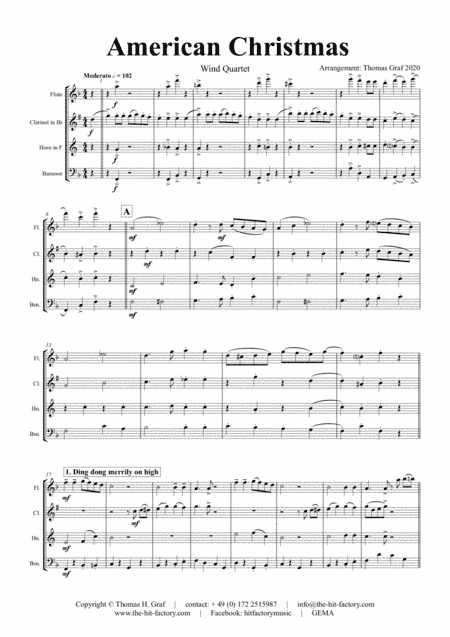 American Christmas - Mash up Rondo of best Christmas Songs - Wind QuartetR (arr. Thomas Graf)