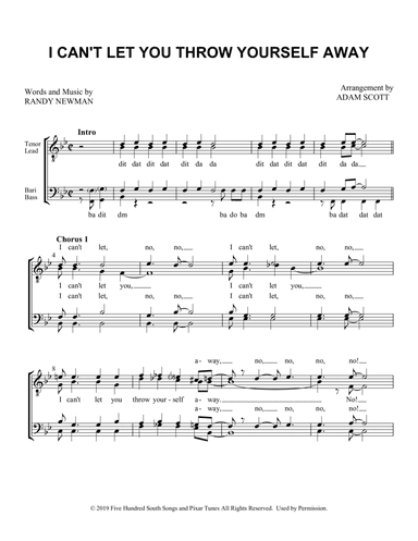 I Can't Let You Throw Yourself Away (arr. Adam Scott)