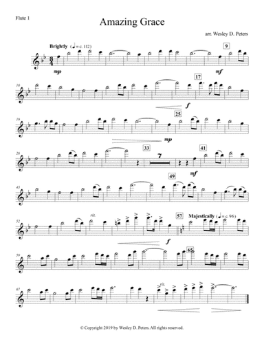 Amazing Grace (Flute Quartet) (arr. Wesley D. Peters)