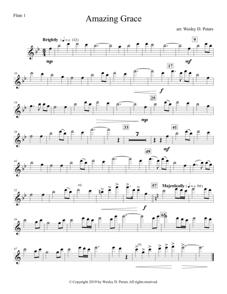 Amazing Grace (Flute Quartet) (arr. Wesley D. Peters)