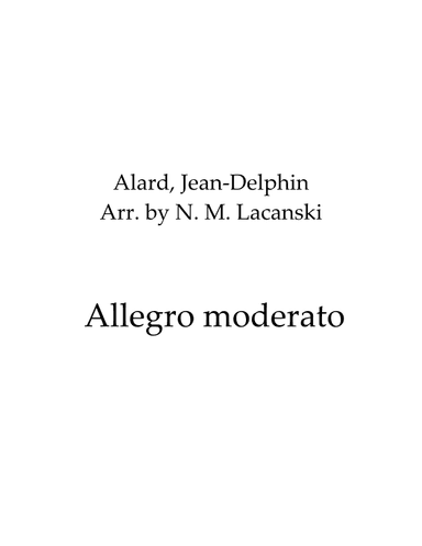 Allegro moderato (arr. Nick M Lacanski)