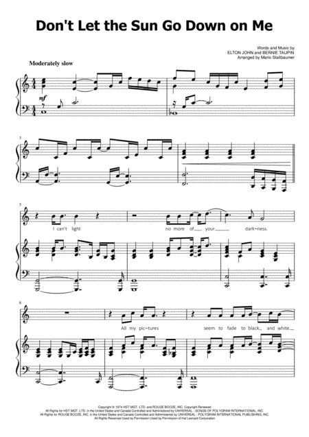 Don't Let The Sun Go Down On Me (arr. Mario Stallbaumer)