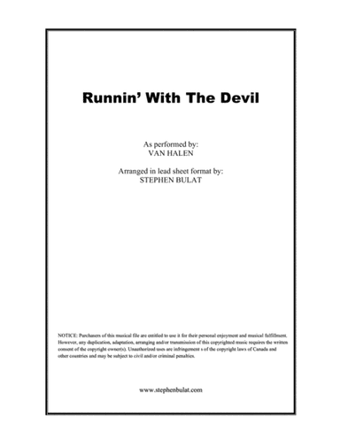 Runnin' With The Devil (arr. Stephen Bulat)