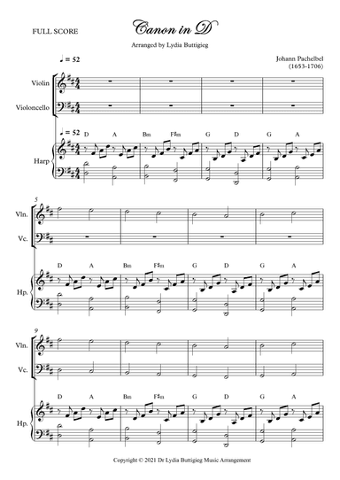 Canon in D (arr. Dr Lydia Buttigieg)