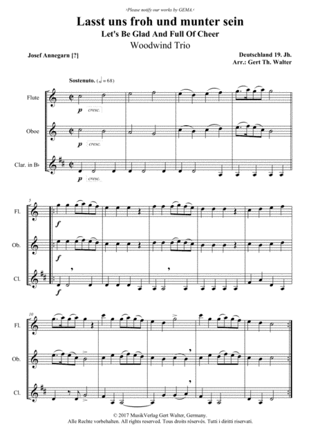 Let's Be Glad And Full Of Cheer (arr. Gert Th. Walter)