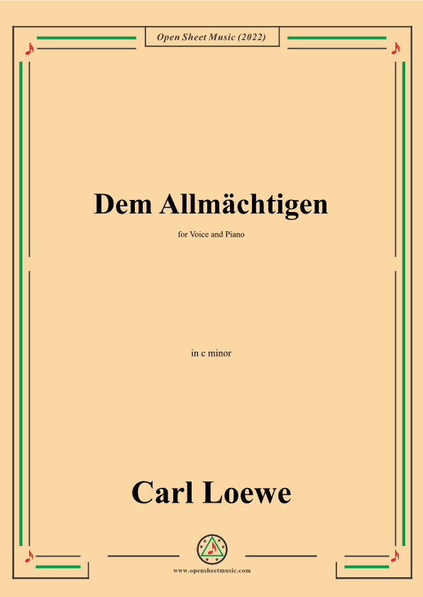 Loewe-Dem Allmachtigen,in c minor,for Voice and Piano (arr. OSM Press)