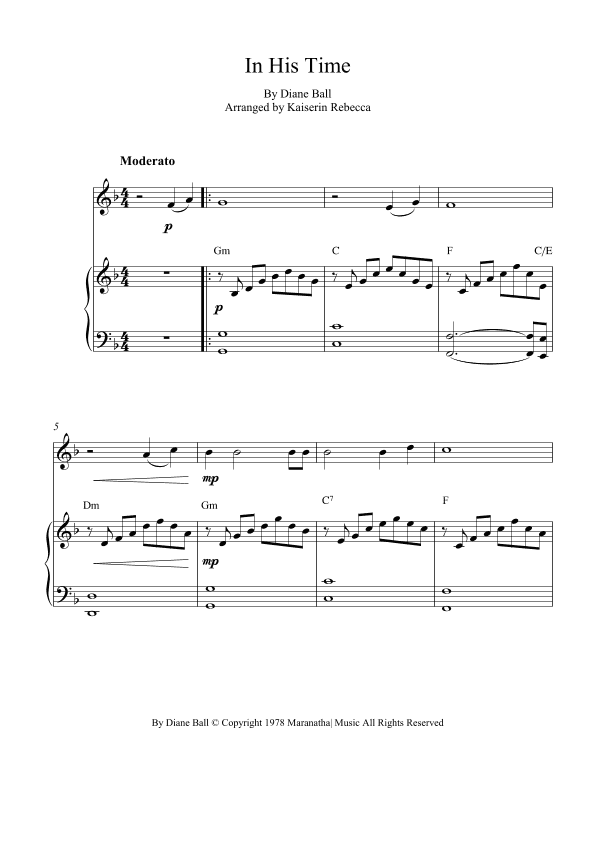 In His Time (arr. Kaiserin Rebecca)