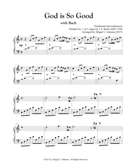 God is So Good with Bach (arr. Abigail L. Johnson)