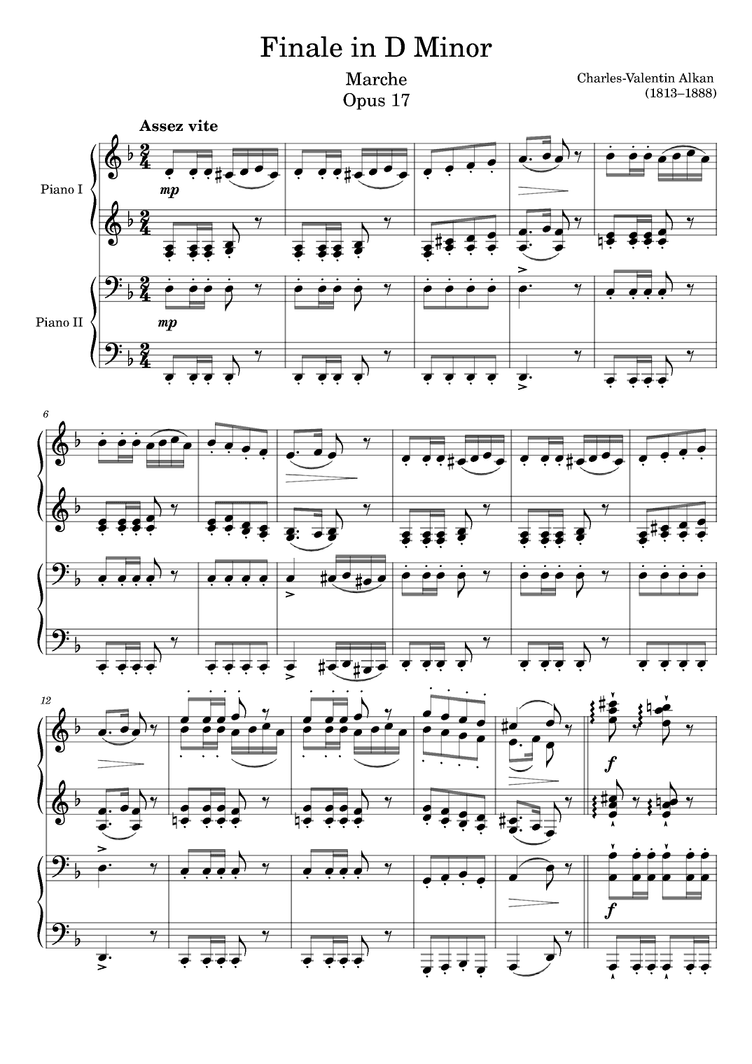 Finale Opus 17 in D Minor (arr. Zachary Corbett)