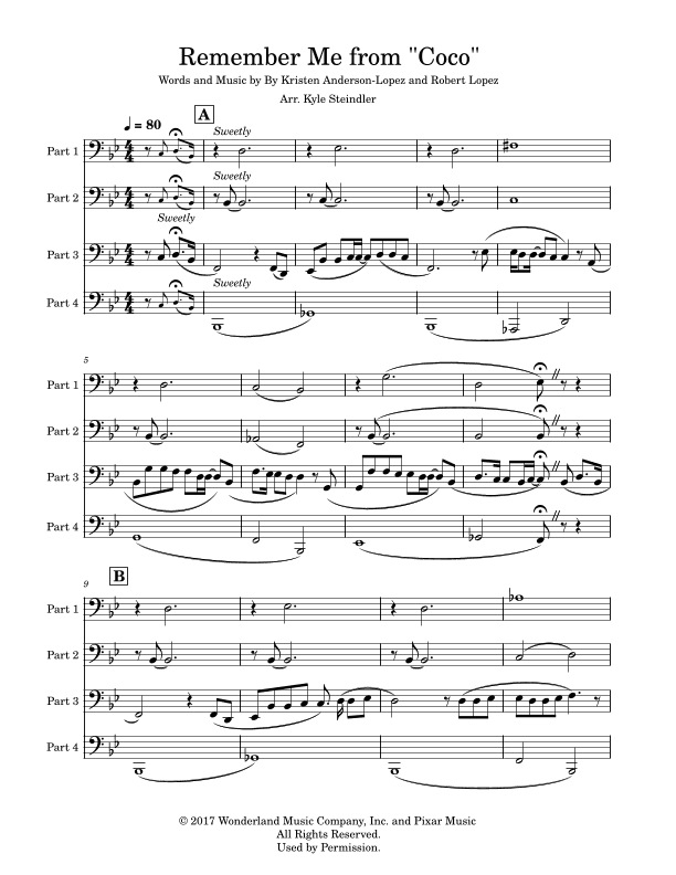 Remember Me (lullaby) (arr. Kyle Steindler)