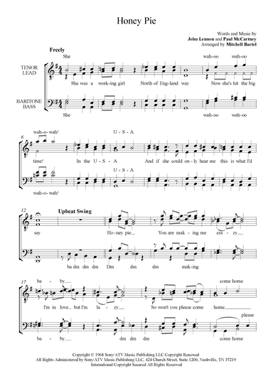 Honey Pie (arr. Mitchell Bartel)
