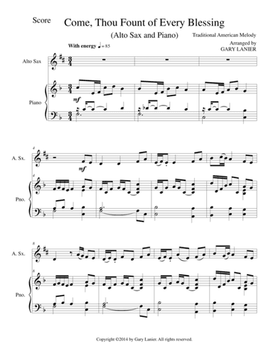 COME, THOU FOUNT OF EVERY BLESSING (Alto Sax/Piano and Sax Part) (arr. Gary Lanier)