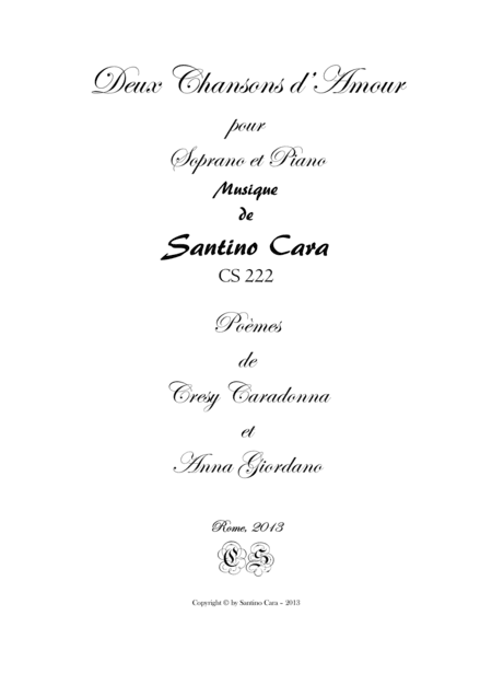 Deux Chansons d'Amour - Soprano et Piano