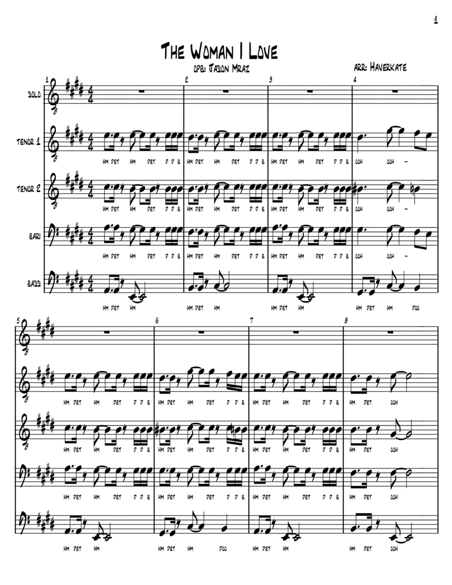 The Woman I Love (arr. Brian Haverkate)