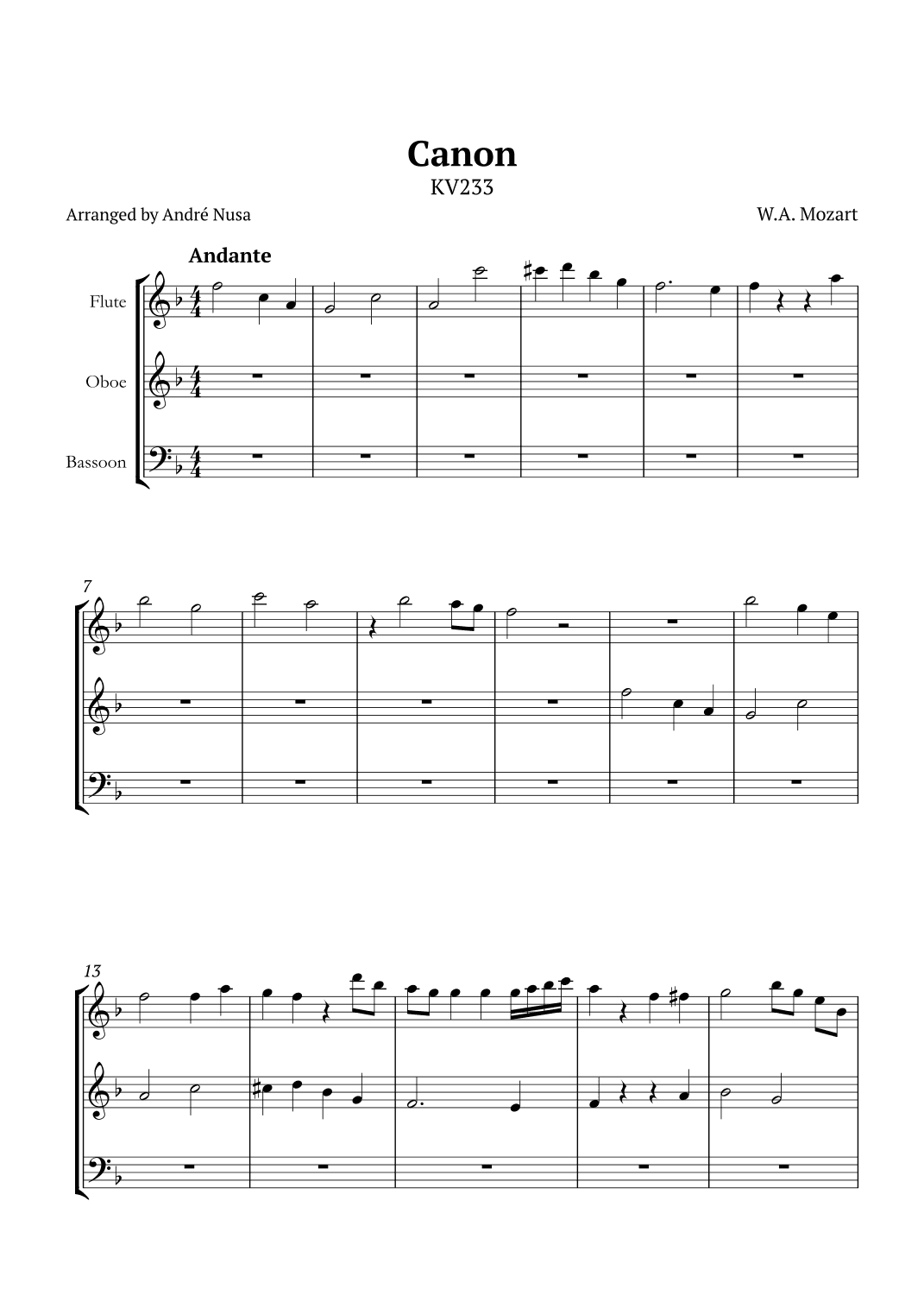 Canon K233 (arr. André Nusa)