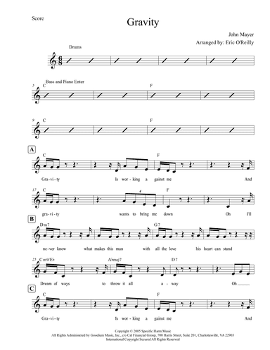 Gravity (arr. Eric O'Reilly)