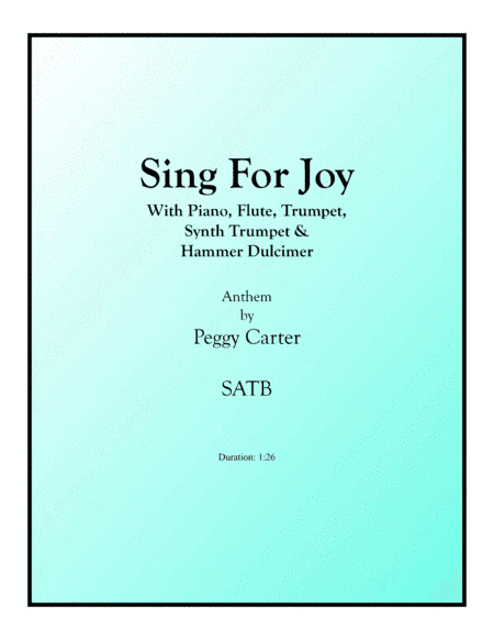 Sing For Joy SATB with piano accompaniment