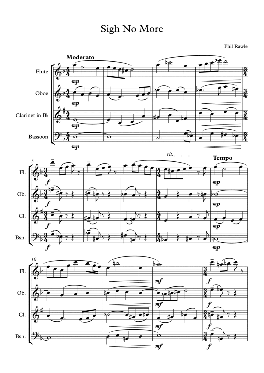 Sigh No More - Wind Quartet