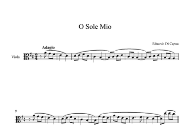 O Sole Mio - Eduardo Di Capua (Viola) (arr. Digital Book Music)