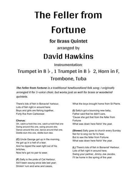 The Feller from Fortune - Brass Quintet (arr. David Hawkins)