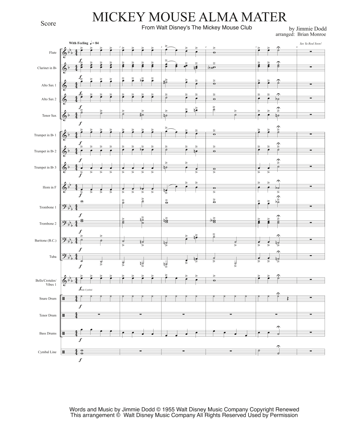 Mickey Mouse Alma Mater (arr. Brian Monroe)